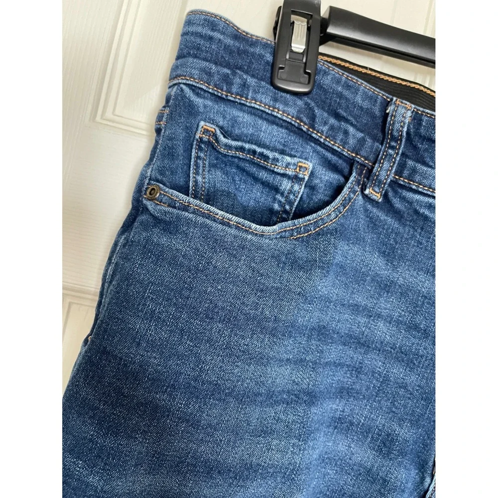 St Johns Bay Wide Leg Jeans Size 16 Stretch Elastic‎ Waist Comfort Denim